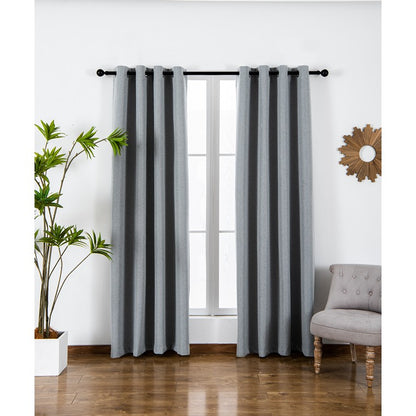 Bahama Eyelet Block Out Curtain, Cloud