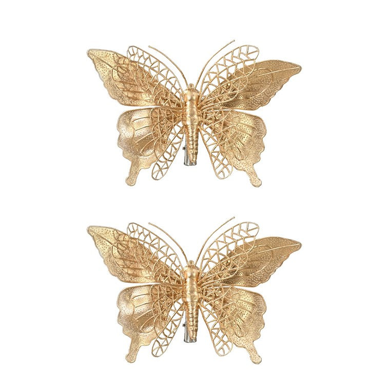 Matte Metallic Butterfly Clip, 2pk, Asstd