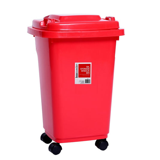 Wheelie Bin, 32L, 4 Asstd Colours