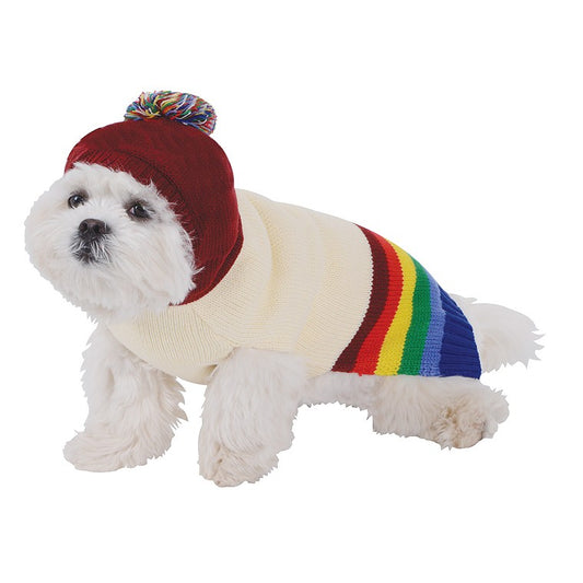 Dog Jumper Rainbow w/ Hood, 45 cm