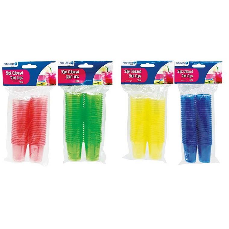 Party Central Colour Shot Cup, 50pk