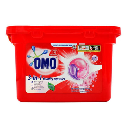 Omo 3-In-1 Laundry Capsules, Sakura Blossom, 15pk