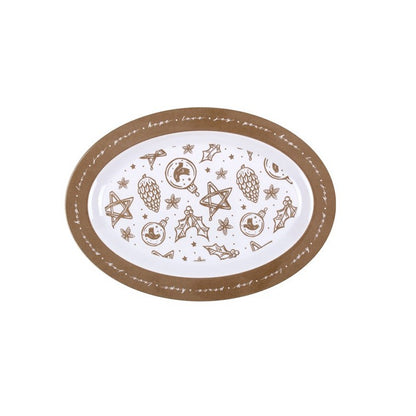 Melamine Christmas Plate, Oval, Large, Asstd