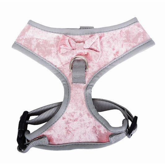 Velvet Pet Harness w/ Bow, Large, Asstd