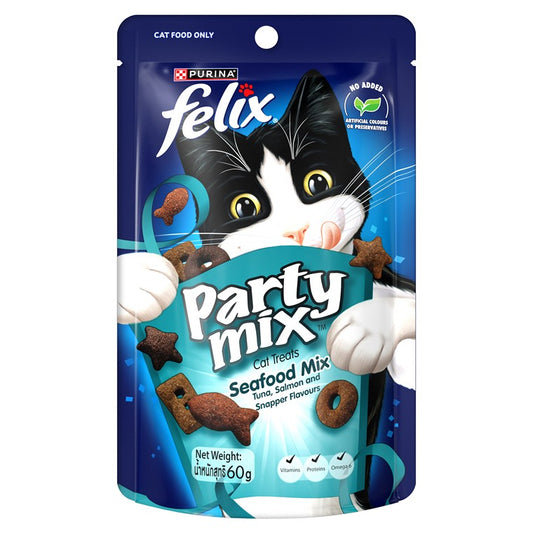 Felix Party Mix Seafood Cat Treats, 60g