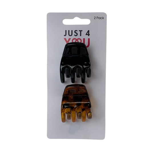 Claw Clip, 3.5cm, 2pk, 2 Asstd Colours