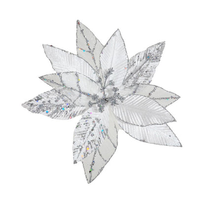 Luxe Poinsettia Organza Clip, Asstd