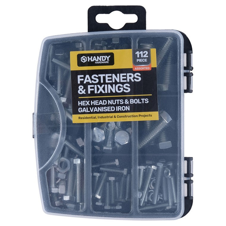 Fasteners & Fixings, Hex Head Nuts & Bolts, 112pc