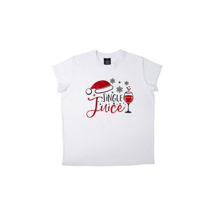 Christmas Ladies Foiled T-Shirt, Asstd