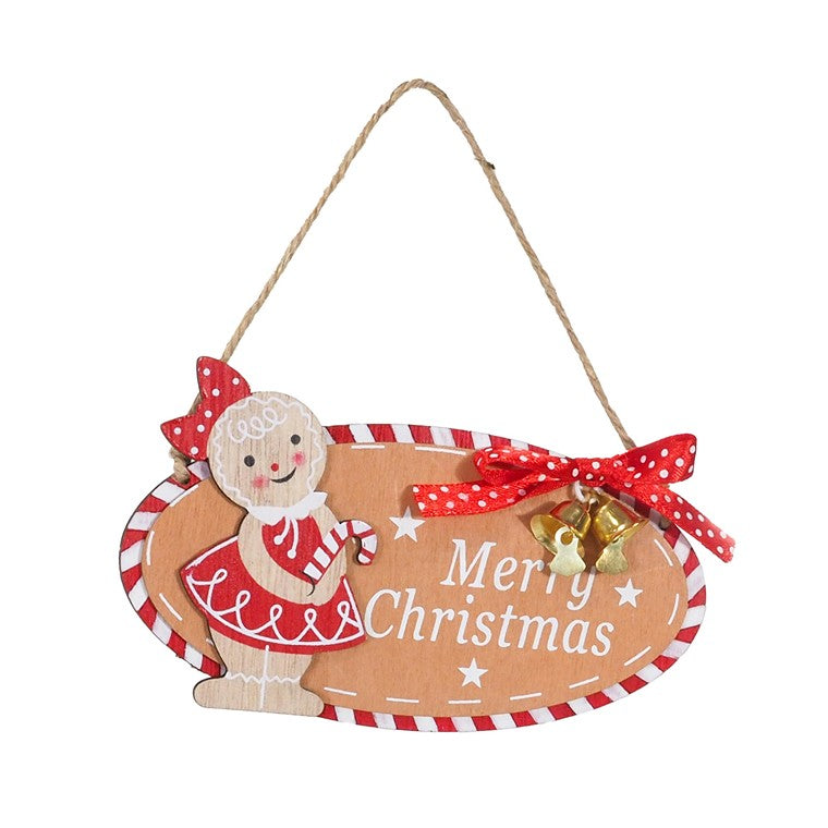 Gingerbread Hanging Oval Sign, Asstd