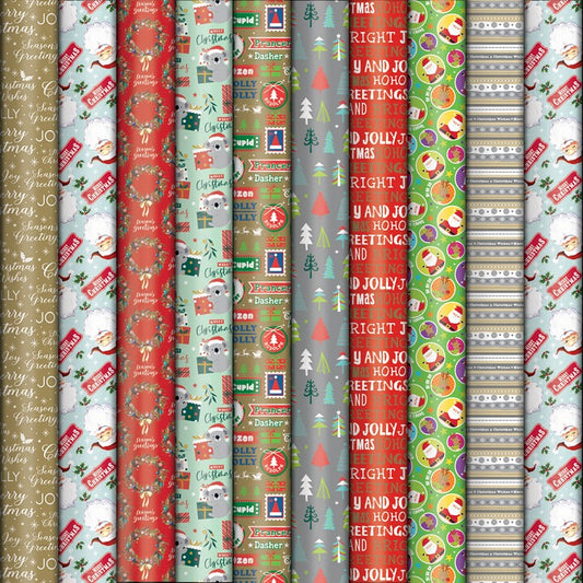 Christmas Wrap, 10m x 70cm, Asstd