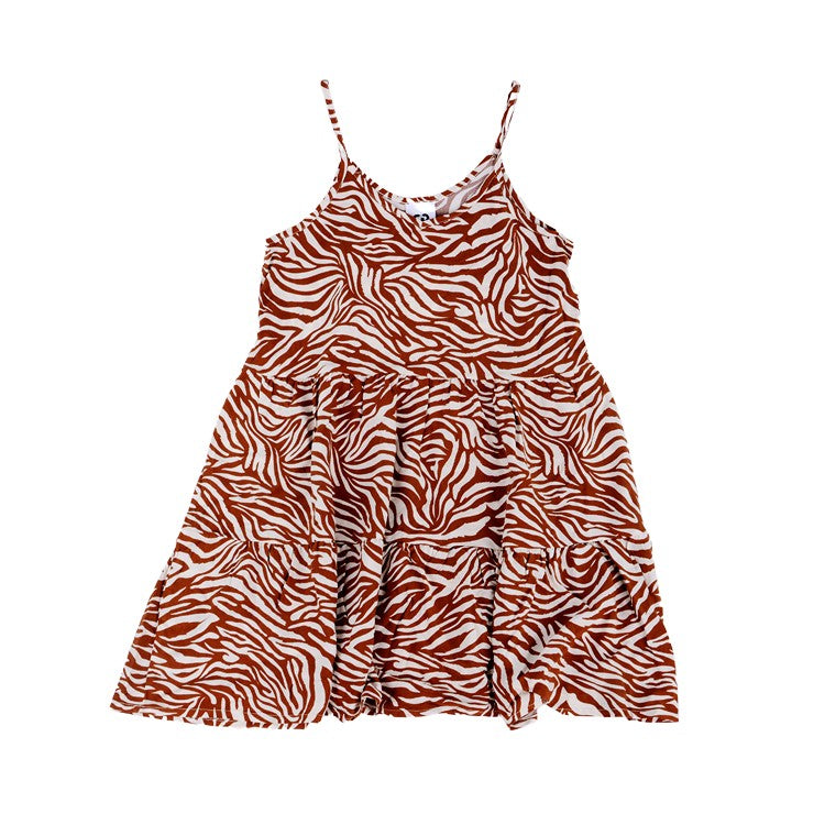 Animal Print Tiered Dress, Size XL