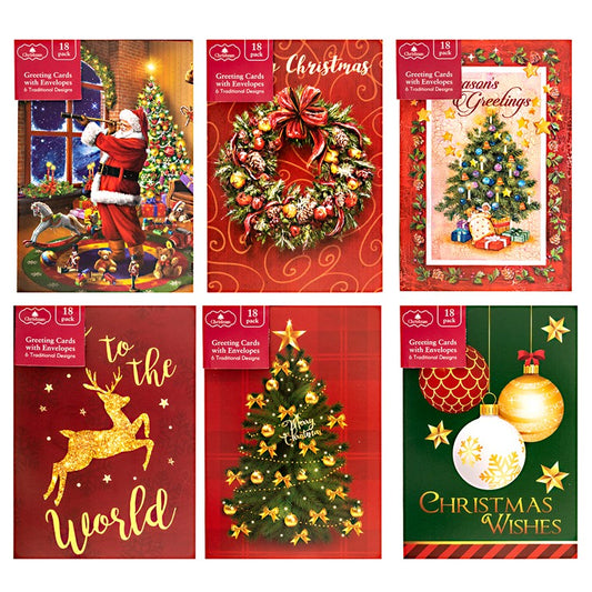 Xmas Cards Traditonal, 18pk