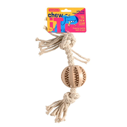 Jute Tug Rope w/ Bone, Asstd