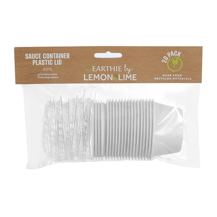 L&L Eco Sauce Container White w/ Lid, 20pk