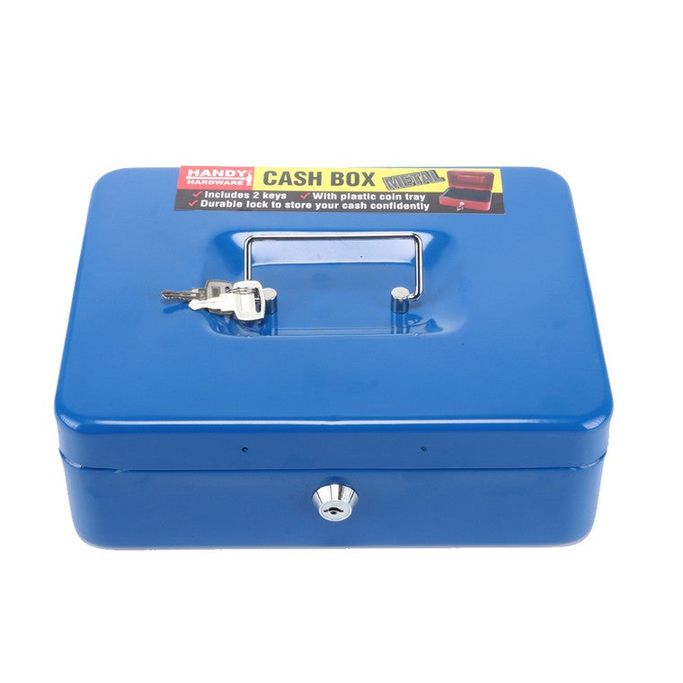 Metal Cash Box, 25x20x9cm, 3 Asstd Colours