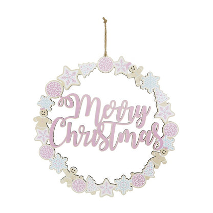 Pastel Wreath Plaque, 30cm, Asstd