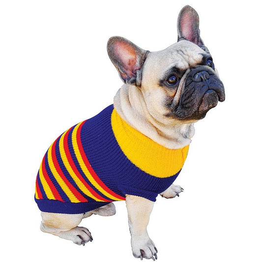 Dog Jumper Navy, Red, Yellow 50cm