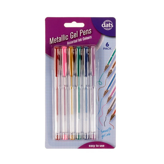 Metallic Gel Pens, 6pk