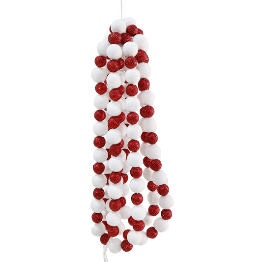 Candy Cane Bead Garland, 2.4m, Asstd