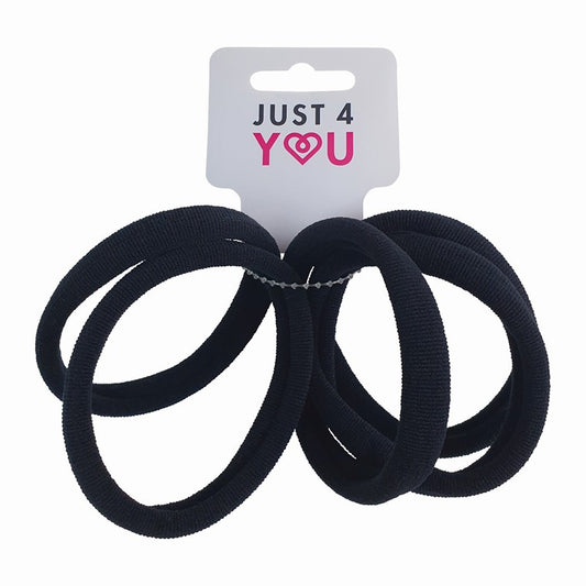 Hair Elastic Soft Touch, Black, 10pk