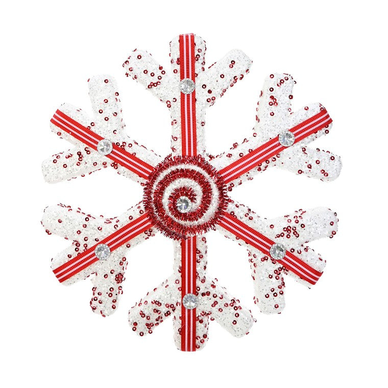 Hanging Foam Sequin Snowflake, 24cm, Asstd