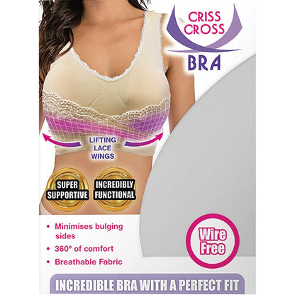 The Comfy Cross Over Bra Nude XXL