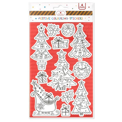 Christmas Colouring Stickers, Asstd