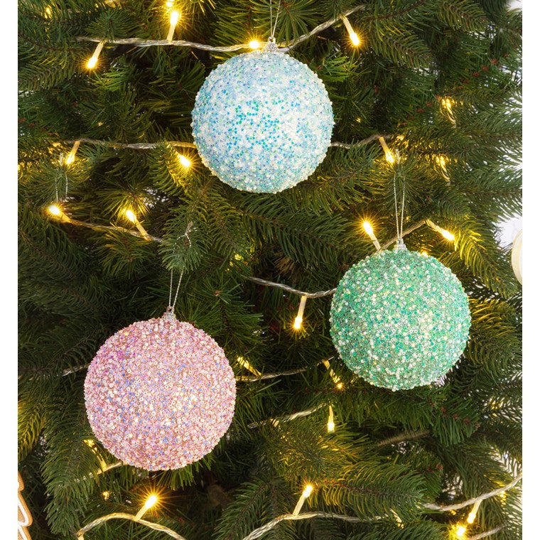 Candyland Snow Bauble, 10cm, Asstd