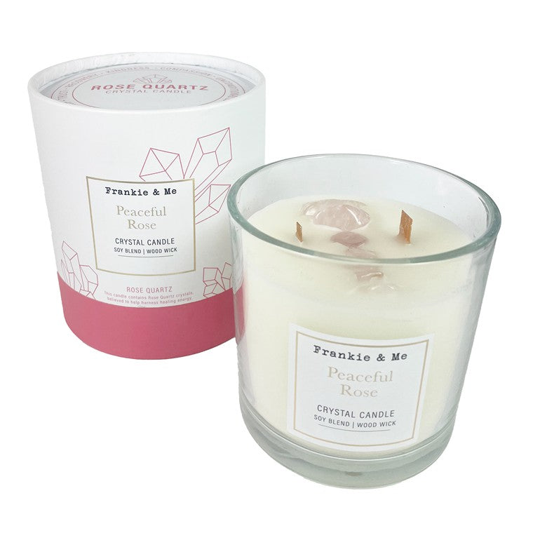 F&M Woodwick Crystal Candle Rose, 400gm