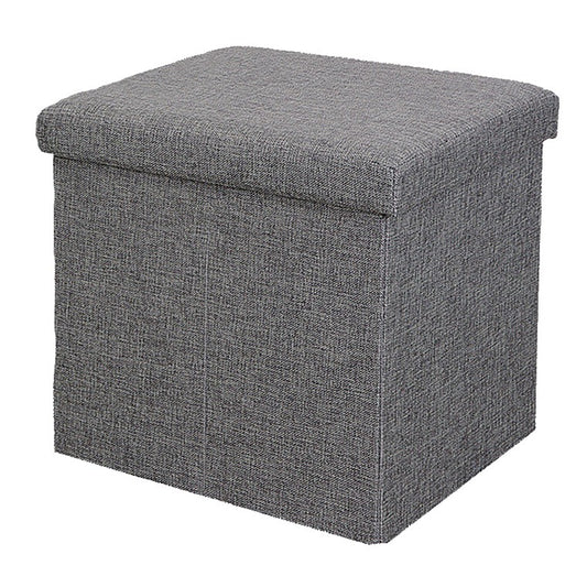 Storage Ottoman, Single, Grey Linen