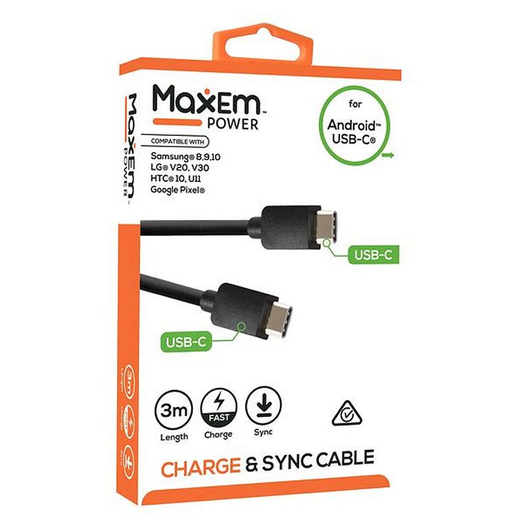 Maxem Cable USB-C to USB-C, 3m