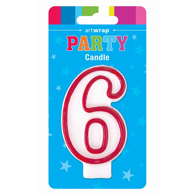 Number Candle, Red, 6