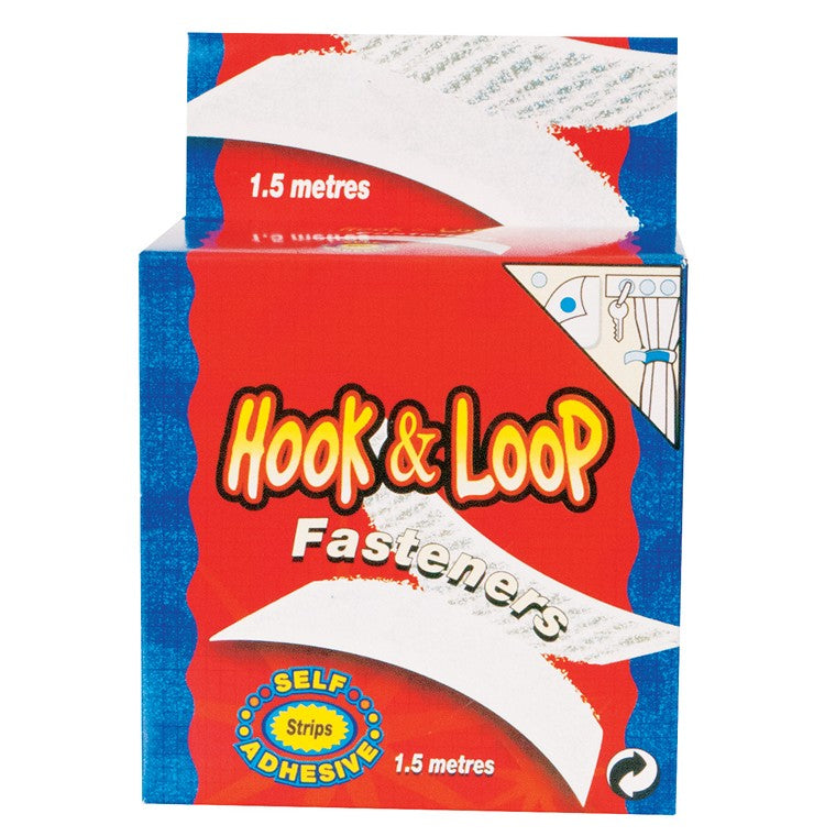 Hook & Loop Self Adhesive Strips, White