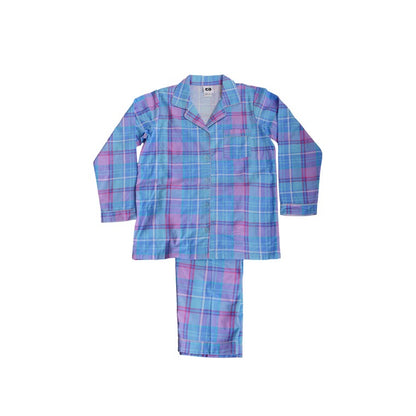 Flannel PJ Set, Pastel Check, Size 12