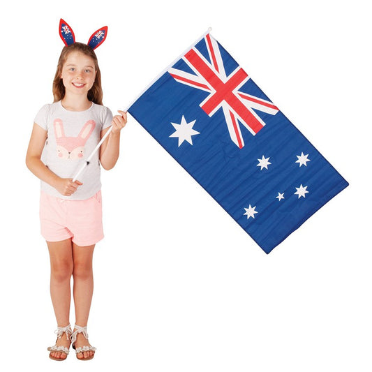 Aussie Flag on Pole, 90x45cm