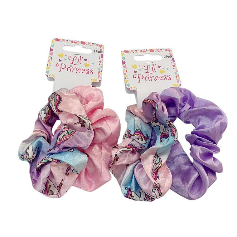 Little Princess Hair Scrunchie, Unicorn, 2pk, 2 Asstd Colours