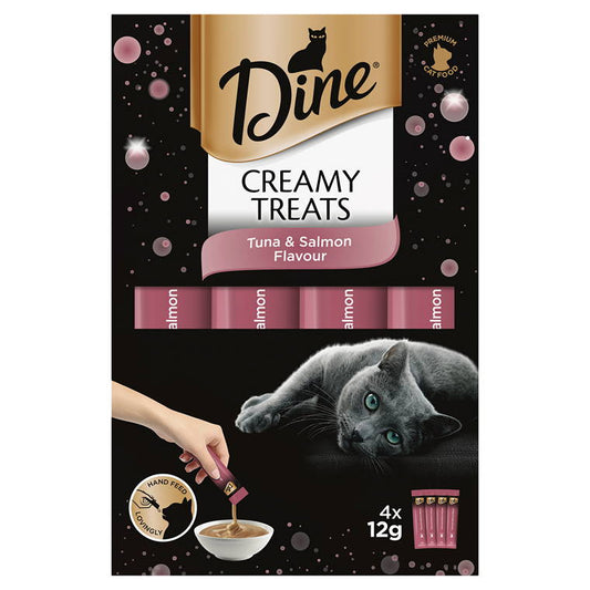 DINE Creamy Treats Tuna and Salmon Flavour, 4x12gm