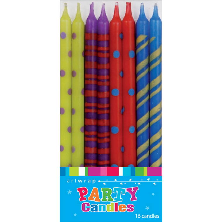 Candle 12cm, Bright, 16pk