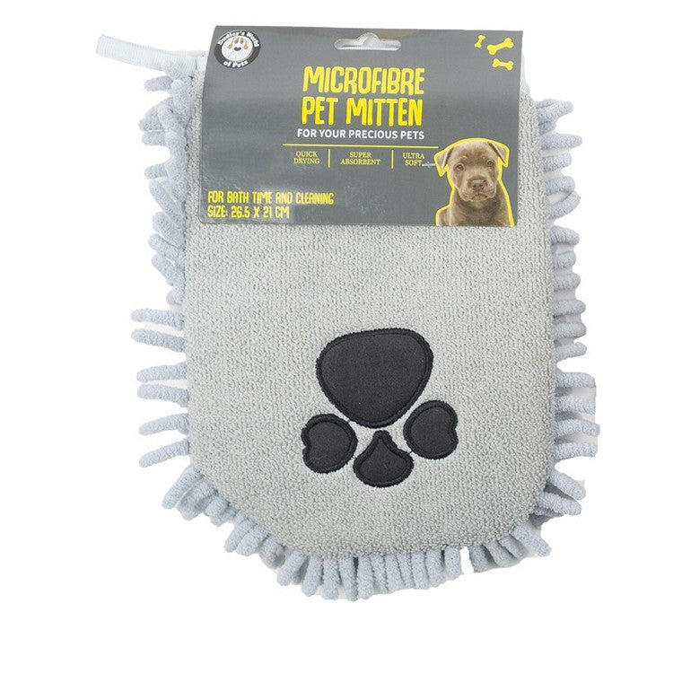 Microfibre Pet Mitten, Asstd