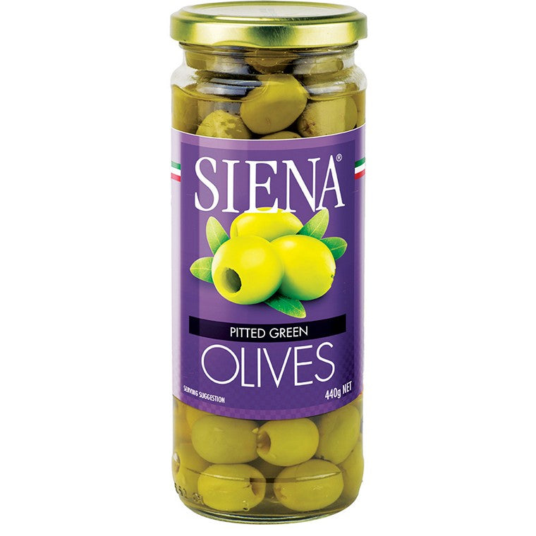 Siena Pitted Green Olives, 440gm