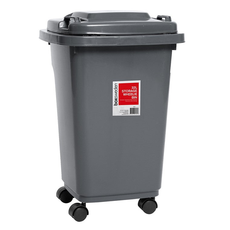 Wheelie Bin, 32L, 4 Asstd Colours