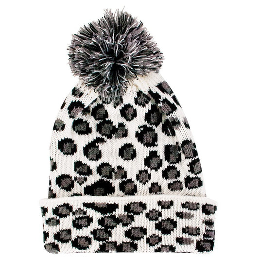 Ladies Heat Control Beanie Animal White