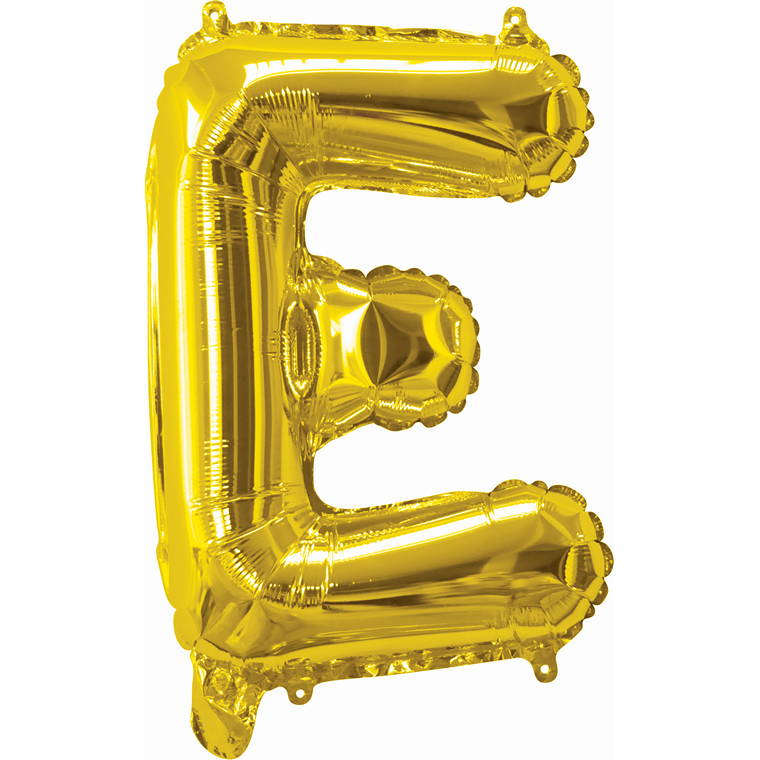 Gold Foil Balloon, 35cm, Letter E