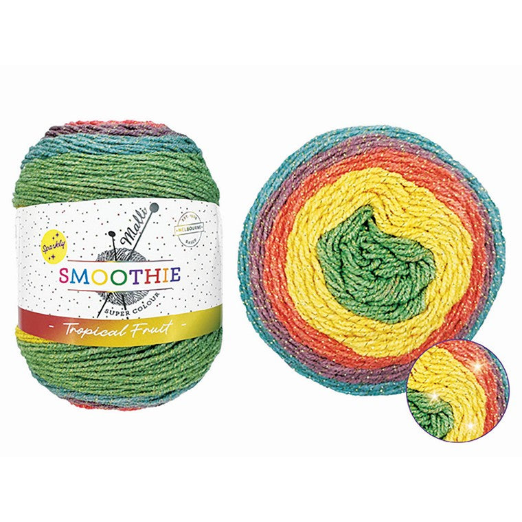Smoothie Sparkly Yarn, Tropical Fruit