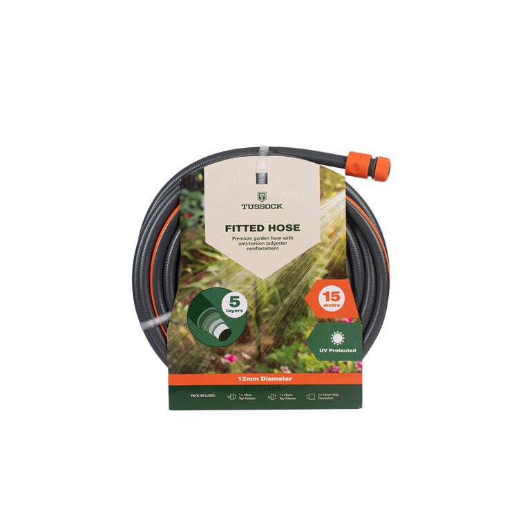 Premium Garden Hose,15m w/ Connections