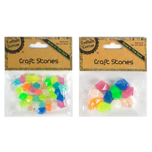 Glow In The Dark Stones, 10pk