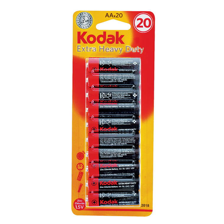 Kodak Battery, AA, 20pk, Extra Heavy Duty