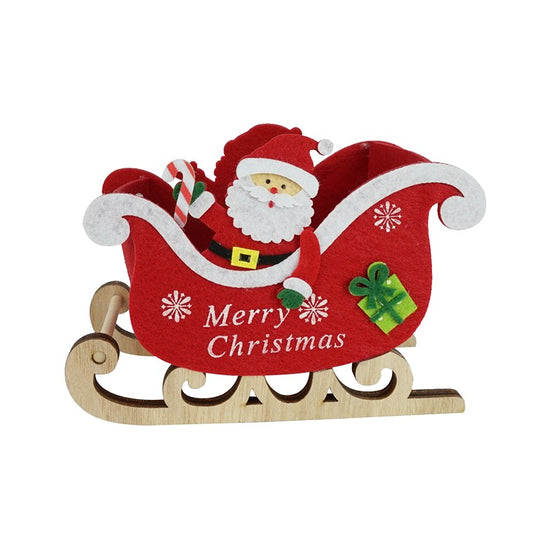 Santa Sleigh Felt Bucket