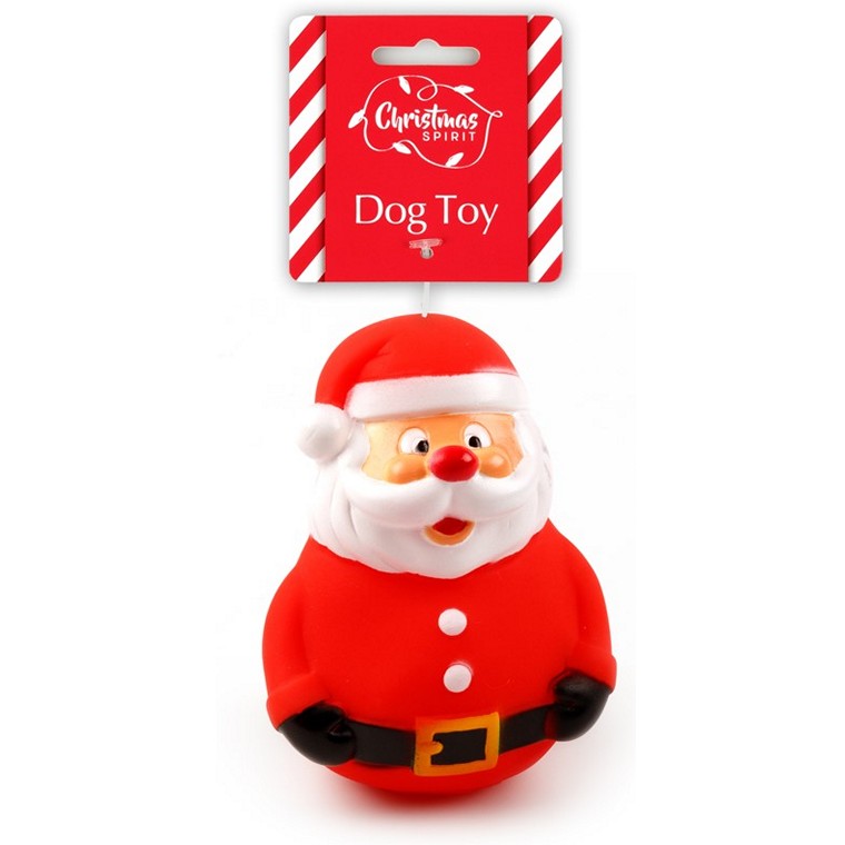 Christmas Dog Toy Squeaky Santa, Asstd